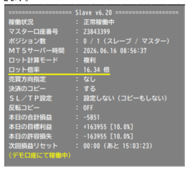 複利モードの設定例を示す図